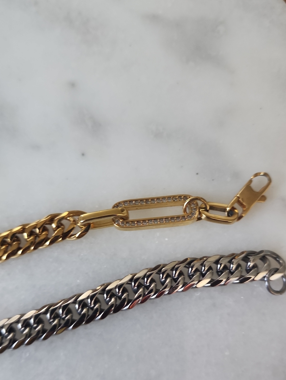 Artizan Joyeria Gold and Silver Women’s Chain Bracelets - Classic Two-Tone Style - Picture 2 of 7